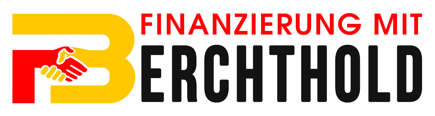 Logo mit dem Text "FINANZIERUNG MIT BERCHTHOLD" und einem stilisierten "B" mit zwei sich schüttelnden Händen.